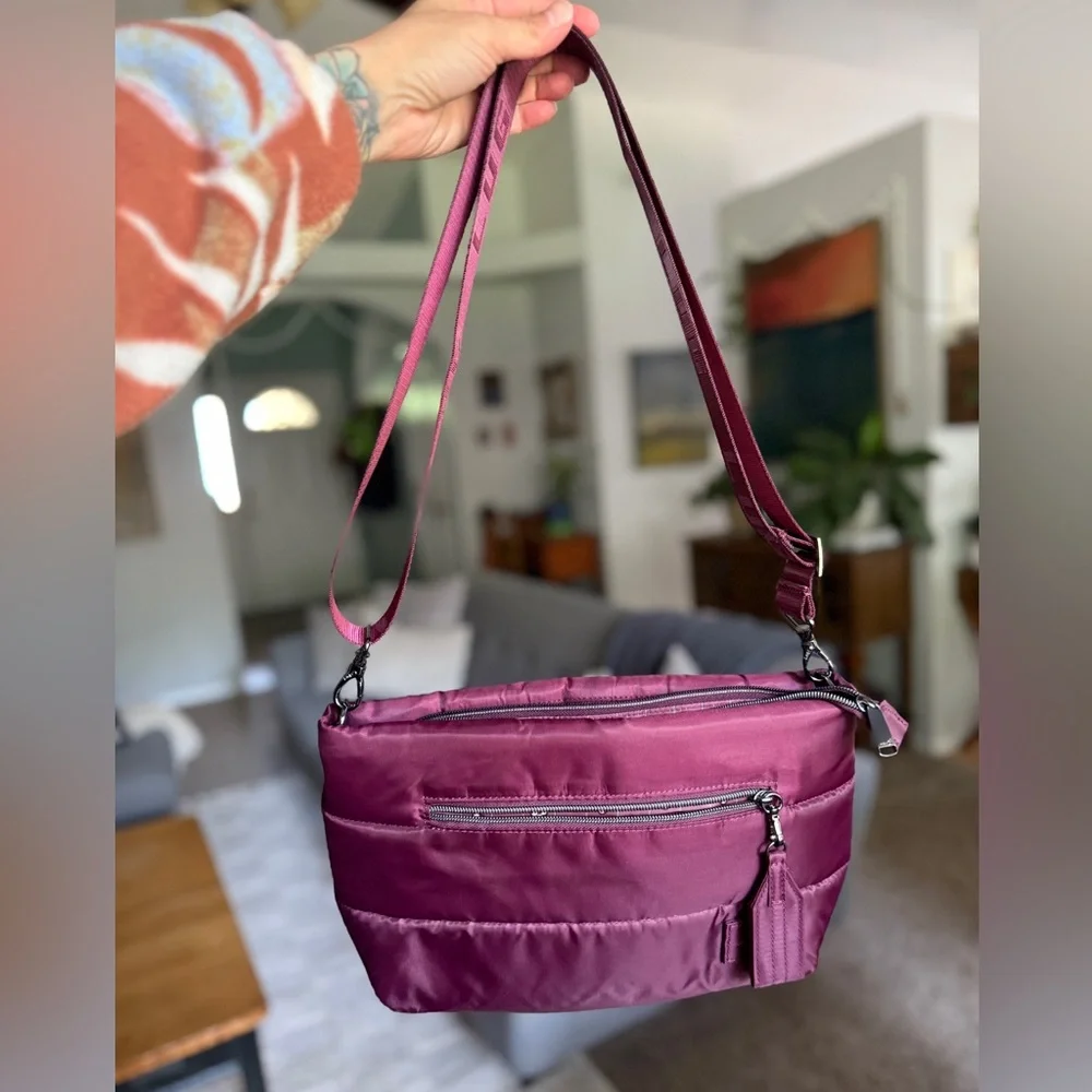 Lug Women's Burgundy Crossbody Bag - Lug Moonwalk Crossbody in Wine - Picture 2 of 12